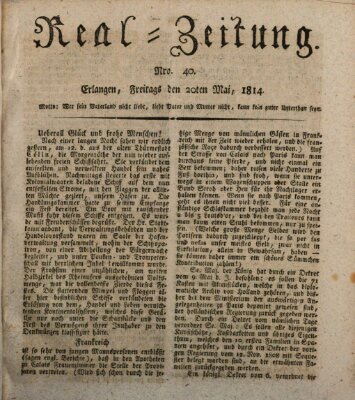 Erlanger Real-Zeitung Freitag 20. Mai 1814