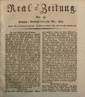 Erlanger Real-Zeitung Dienstag 31. Mai 1814