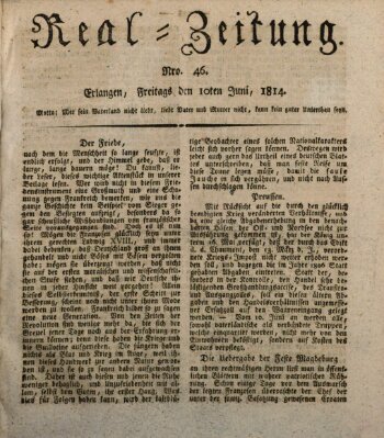 Erlanger Real-Zeitung Freitag 10. Juni 1814