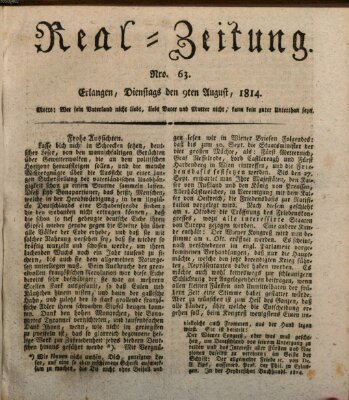 Erlanger Real-Zeitung Dienstag 9. August 1814