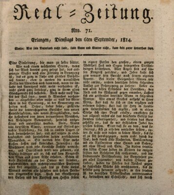 Erlanger Real-Zeitung Dienstag 6. September 1814