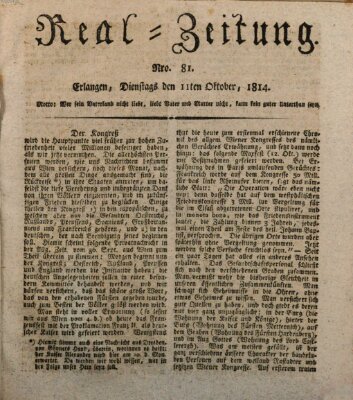 Erlanger Real-Zeitung Dienstag 11. Oktober 1814