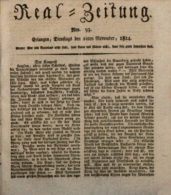 Erlanger Real-Zeitung Dienstag 22. November 1814