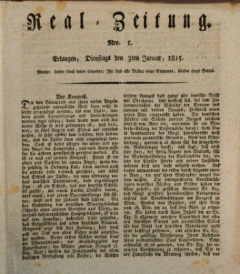 Erlanger Real-Zeitung Dienstag 3. Januar 1815