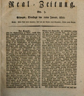 Erlanger Real-Zeitung Dienstag 10. Januar 1815