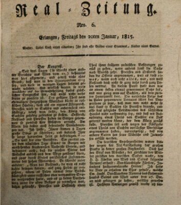 Erlanger Real-Zeitung Freitag 20. Januar 1815