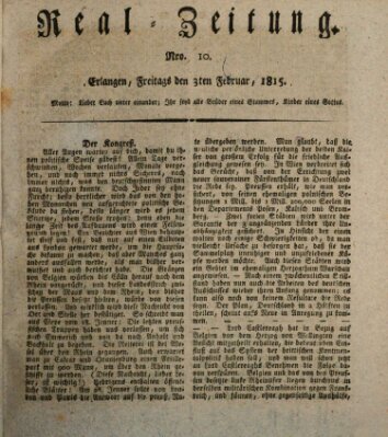 Erlanger Real-Zeitung Freitag 3. Februar 1815