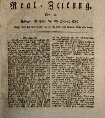 Erlanger Real-Zeitung Dienstag 7. Februar 1815