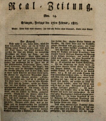 Erlanger Real-Zeitung Freitag 17. Februar 1815