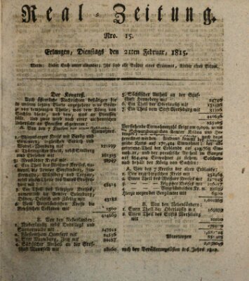 Erlanger Real-Zeitung Dienstag 21. Februar 1815