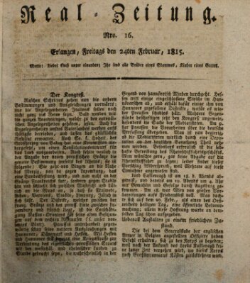 Erlanger Real-Zeitung Freitag 24. Februar 1815