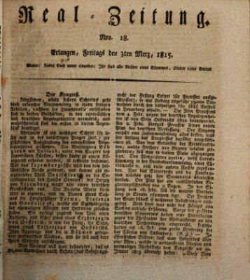 Erlanger Real-Zeitung Freitag 3. März 1815