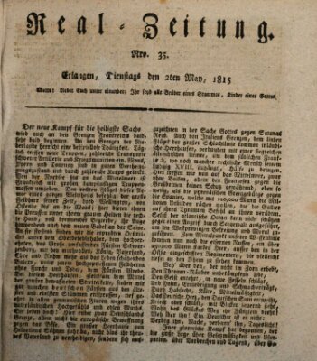 Erlanger Real-Zeitung Dienstag 2. Mai 1815