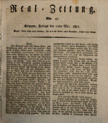 Erlanger Real-Zeitung Freitag 19. Mai 1815