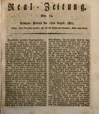 Erlanger Real-Zeitung Freitag 18. August 1815