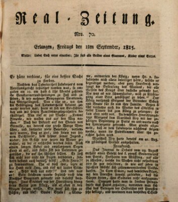 Erlanger Real-Zeitung Freitag 1. September 1815