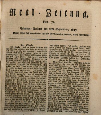 Erlanger Real-Zeitung Freitag 8. September 1815