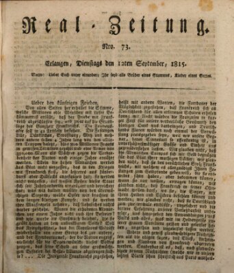 Erlanger Real-Zeitung Dienstag 12. September 1815