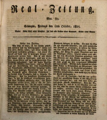 Erlanger Real-Zeitung Freitag 6. Oktober 1815