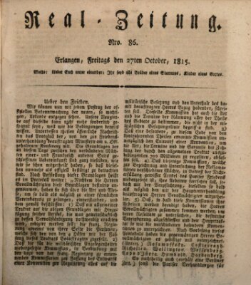 Erlanger Real-Zeitung Freitag 27. Oktober 1815