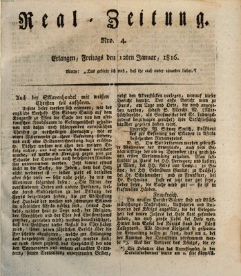 Erlanger Real-Zeitung Freitag 12. Januar 1816