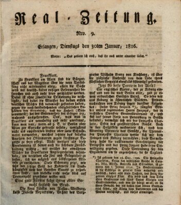 Erlanger Real-Zeitung Dienstag 30. Januar 1816