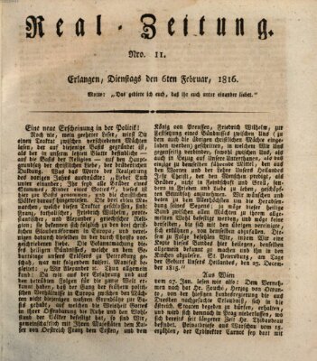 Erlanger Real-Zeitung Dienstag 6. Februar 1816