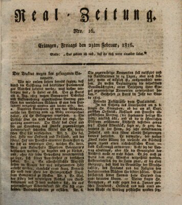 Erlanger Real-Zeitung Freitag 23. Februar 1816