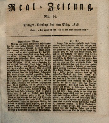 Erlanger Real-Zeitung Dienstag 5. März 1816