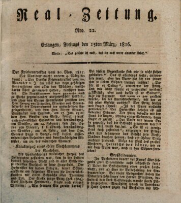 Erlanger Real-Zeitung Freitag 15. März 1816