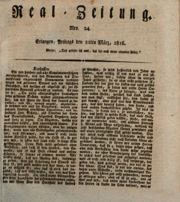 Erlanger Real-Zeitung Freitag 22. März 1816