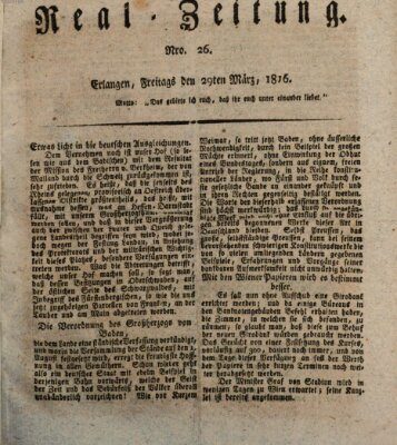 Erlanger Real-Zeitung Freitag 29. März 1816