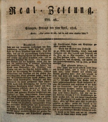Erlanger Real-Zeitung Freitag 5. April 1816