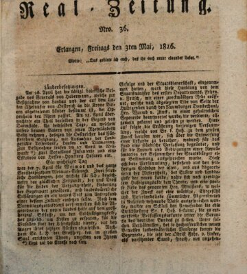 Erlanger Real-Zeitung Freitag 3. Mai 1816