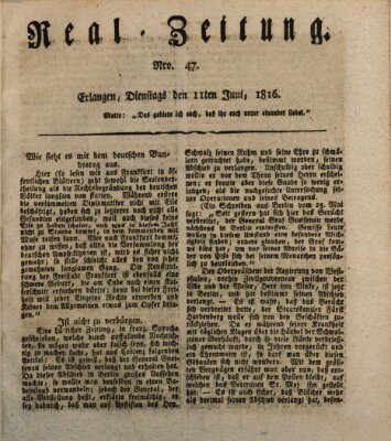 Erlanger Real-Zeitung Dienstag 11. Juni 1816