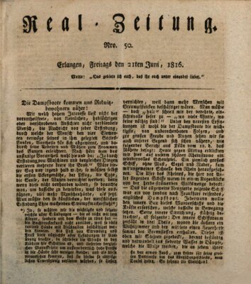 Erlanger Real-Zeitung Freitag 21. Juni 1816