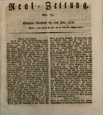 Erlanger Real-Zeitung Dienstag 2. Juli 1816