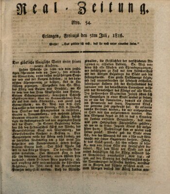 Erlanger Real-Zeitung Freitag 5. Juli 1816