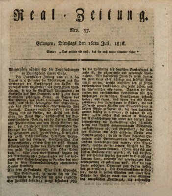 Erlanger Real-Zeitung Dienstag 16. Juli 1816