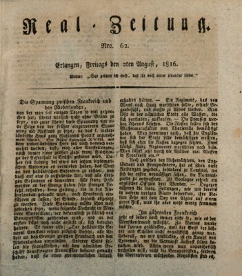 Erlanger Real-Zeitung Freitag 2. August 1816