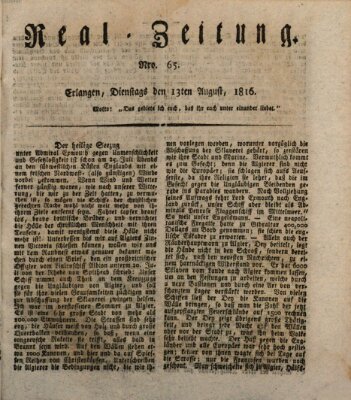 Erlanger Real-Zeitung Dienstag 13. August 1816