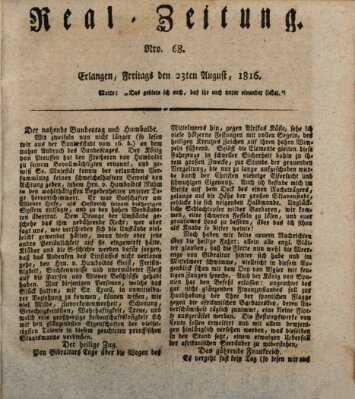 Erlanger Real-Zeitung Freitag 23. August 1816