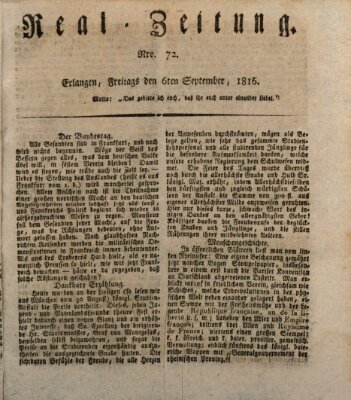 Erlanger Real-Zeitung Freitag 6. September 1816