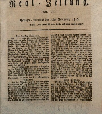 Erlanger Real-Zeitung Dienstag 19. November 1816