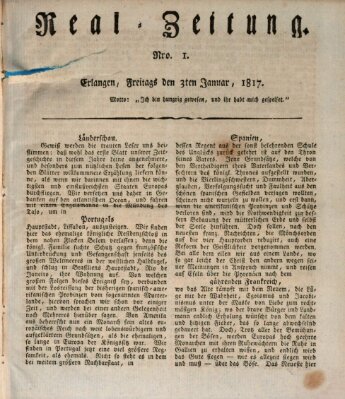 Erlanger Real-Zeitung Freitag 3. Januar 1817