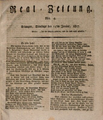 Erlanger Real-Zeitung Dienstag 14. Januar 1817