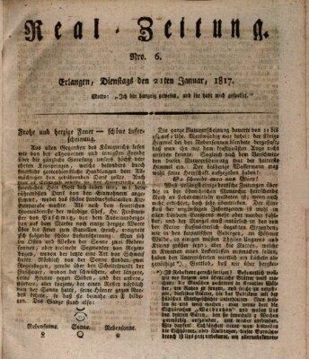 Erlanger Real-Zeitung Dienstag 21. Januar 1817