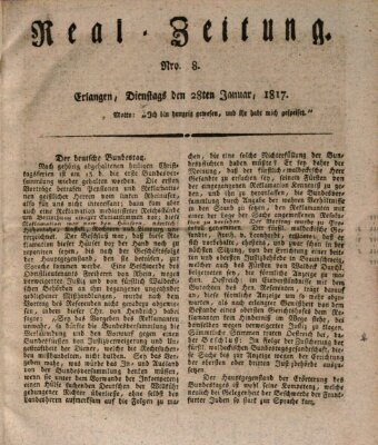 Erlanger Real-Zeitung Dienstag 28. Januar 1817