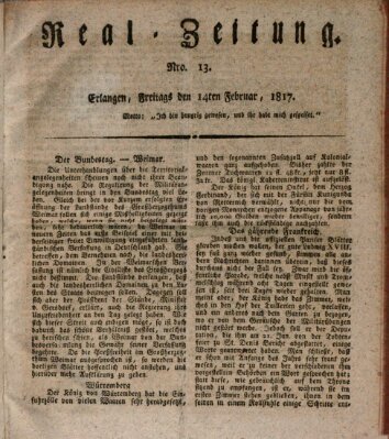 Erlanger Real-Zeitung Freitag 14. Februar 1817