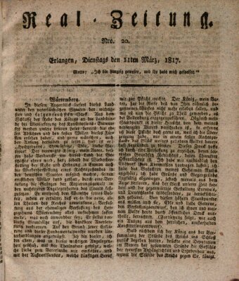 Erlanger Real-Zeitung Dienstag 11. März 1817